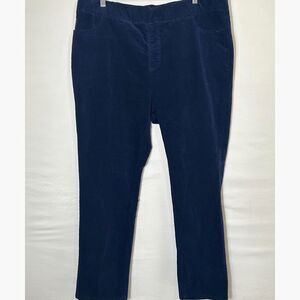 D&Co. Women's Navy Blue Corduroy Straight Leg High Rise Pull On Pants Size 20W